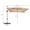 3M Patio Offset Umbrella Cantilever Parasol w/ Cross Base Tilting Market Parasol