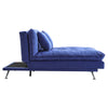 Velvet Fabric Sofa Bed 3 Seater Adjustable Living Room Recliner Couch Sofa Blue