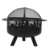 Round Fire Pit Folding Patio Garden Bowl Outdoor Camping Heater Log Burner UK