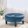 Chesterfield Button Large Plush Velvet Round Pouffe Footstool Coffee Table Seat