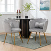 Set of 1/2/4 Velvet Dining Chairs Armchair Accent Chair W/ Gold Metal Legs Gray