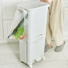 2/3Tier 38/42L Dual Compartment Kitchen Rolling Rubbish Bin Waste Recycle Basket