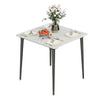 Industrial Dining Table Marble Effect Top Kitchen Eating Table 4 Seater Home