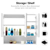 White Bathroom Mirror Cabinet Wall Mounted Storage LED Unit Corner Wooden Shelf