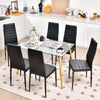 6PCS Kitchen Dining Chairs PVC Leather High Back Dining Chairs w/ Padded Seat