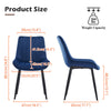 Set of 2 Dining Chairs Velvet Padded Seat Metal Leg Kitchen Chairs Multicolor