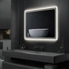 Large LED Bathroom Mirror Wall Mounted Vanity Makeup Defogger Rectangle Dimmable