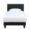 Upholstered Bed Frame PU Headboard Double/Single Size Bed Platform in Black