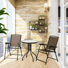 3PCS Patio Bistro Set Outdoor Garden Conversation Furniture 2 Folding Chairs