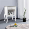 White Bedside End Table Cabinet Chest Nightstand Drawer Furniture Storage Shelf