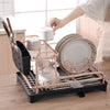 2Tier Rose Gold Dish Drainer Cutlery Cup Plates Holder Sink Rack Drip Tray Decor