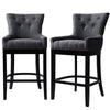 Bar Stools Set of 2pcs Bar Chairs Dark Grey High Stools Breakfast Counter Stools