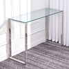 Modern Glass Slim Corner Side Console Table for Living Room Kitchen Narrow Space