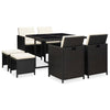 21 Piece Outdoor Dining Set Black Poly Rattan F8N0