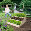 Three Tiered Elevated Raised Flower Bed Wooden Planter Herb Box Kit for Outdoor