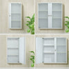 Wall-Mount Frosted Glass Cabinet Vanity Storage Cupboard Shelf Office 1 2 Doors