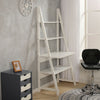Wood Computer Desk W/ Shelves Ladder Book Shelf Display Stand Laptop Table White