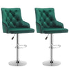 1/2x Velvet Breakfast Bar Stools Kitchen Counter Chair Lift Chrome Base Pub Rest