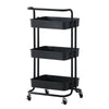 3 Tiers Kitchen Trolley Cart Slim Rolling Storage Rack Tray Shelf Rolling Wheels