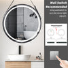 LED Lighted Bathroom Mirror HD Glass Mirror Vanity Makeup AntiFog Dimmable Black