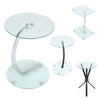 Tempered Glass Tea Coffee Table Side Small End Stand Teapoy Desk Metal Pedestal