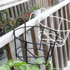 Round Metal Plant Flower Pots Fence Balcony Garden Hanging Rack Planter Basket