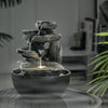 Indoor Stone Fountain Water Feature LED Lights Polyresin Statues Home Desk Decor
