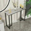 Heavy Real Stone Console Table Hallway Entryway Table Steel 3-Legs Support Desk