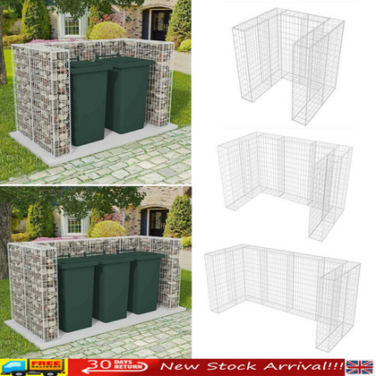 Outdoor Single/Double/Triple Wheelie Bin Shed for 240L Garbage Bins Storage UK