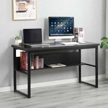 Computer Desk PC Laptop Table Study Home Office Workstation With Shelves