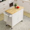 Rolling Kitchen Island w/ 2 Drawers Storage Trolley Utility Cart w/ Towel Rack