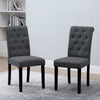 2/4/6x Fabric Button Tufted Dining Chairs Upholstered Kitchen Dining Room Grey