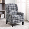 ONPNO Tartan Reclining Chairs Wing Back Armchair For Living Room Dark Grey
