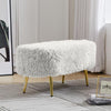 Faux Fur Footstool Bed End Sofa Padded Bench Fleece Pouffe Stool Vanity Chair UK