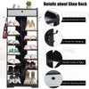 7+6 Tier Wooden Shoe Storage Rack Entryway Display Organizer with Drawer & Hooks