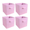 4x Pink Foldable Fabric Storage Cube Boxes Drawer Toy/Book/Cloth
