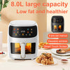 Large 8L Air Fryer Touch Screen Smart Healthy Cooker Oven Window Visible 2400W