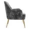 Round Back Crushed Velvet Armchair Tub Sofa Padded Dressing Chair w/ Golden Legs