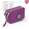 Women lady 3 Zipper Canvas Handbag Card Holder Phone Bag Coin Purse Wallet