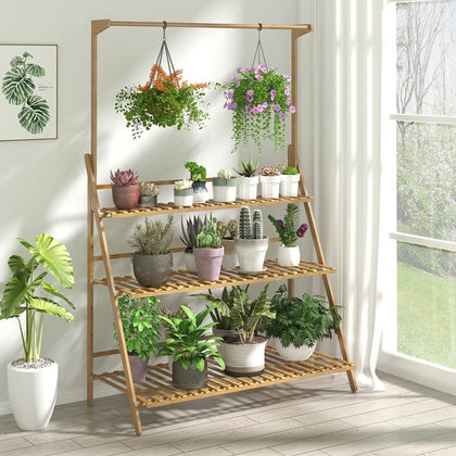 3 Tier Hanging Plant Stand Clothes Organizer Rack Storage Shelving Unit Display