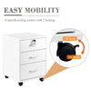 Rolling Wood Office Storage Cabinet Drawers Wheels File Cabinet Lockable Rolling