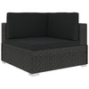 6 Piece Garden Set with Cushions Poly Rattan Black G8J7