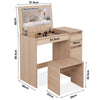 Dressing Table with Drawers, Mirror Stool Set Makeup Desk Vanity Table Bedroom