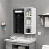 Wood LED Bathroom Cabinet Mirror Touch 5 shelf 1 Door Staorage Wall Mounted