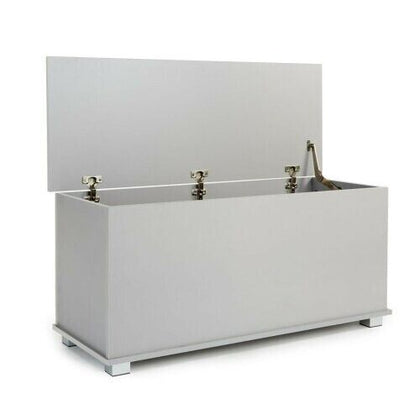 Ottoman Storage Chest Malmo Grey Toy Chest Blanket Bedding Box Safety Hinge