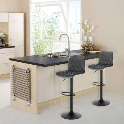 2/4/6x Swivel Bar Stools Height Adjustable Velvet Pub Chairs Kitchen Barstools