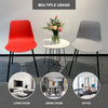 Grey Dining Chairs Set of 4 Retro Plastic Chairs Metal Legs Tulip Kitchen Chairs