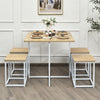 5-Piece Dining Table & Chair Set Bar Pub Table and Four Stool Set w/ MDF Table