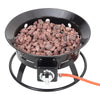 Portable Outdoor Gas Fire Pits Patio Heater with Lava Rocks Regulator Valve Hose