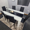 Dining Table Set and 6 4 black white Leather chairs kitchen table set of 4 or 6